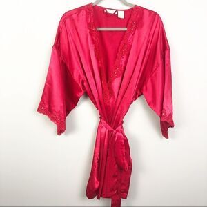 VICTORIA’S SECRET | Vintage Red Satin Look Robe Tie Sash Belt Women’s One Size